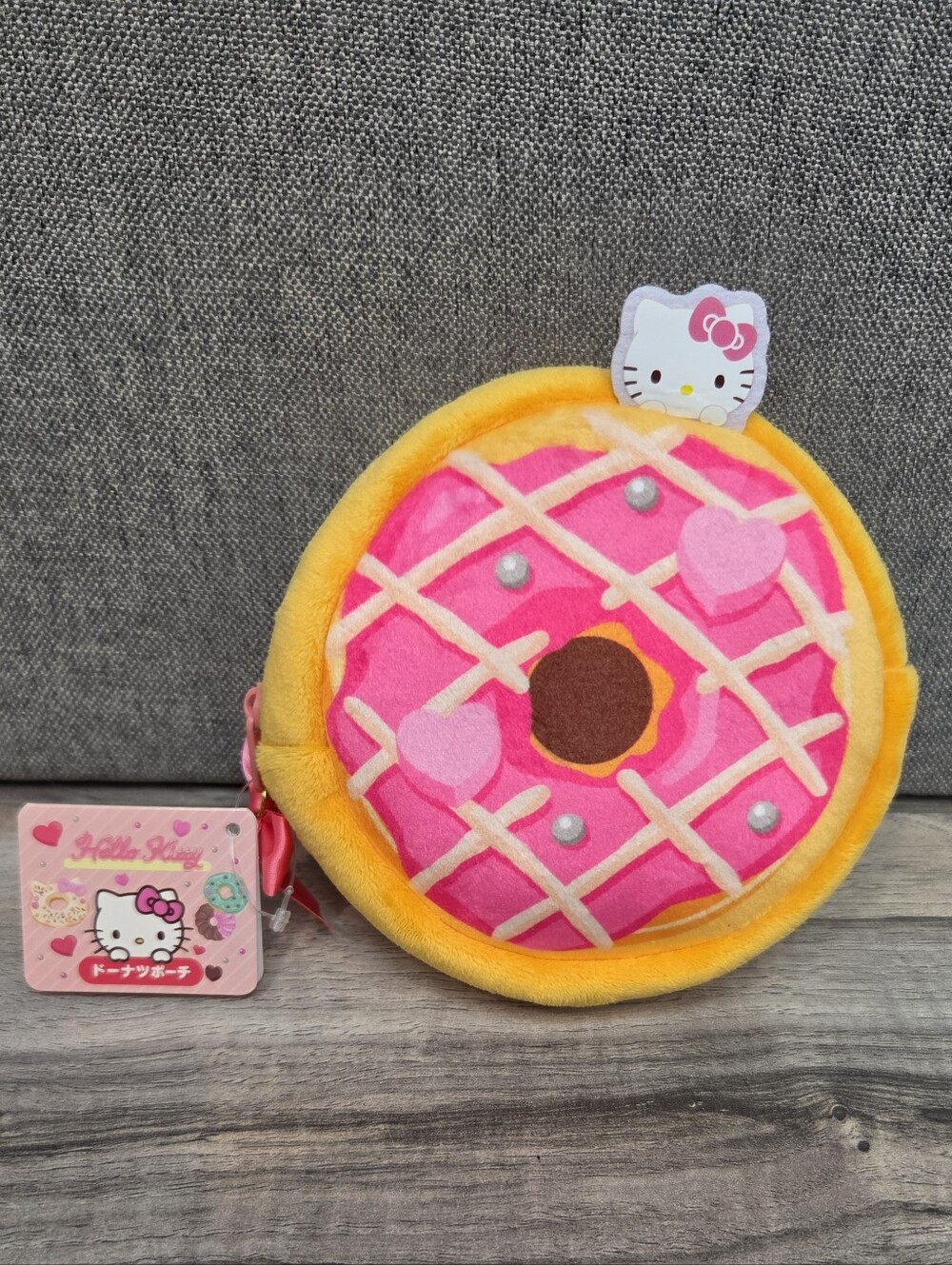 Hello Kitty Pink Donut Plush Pouch | Sanrio Japan | New with Tags